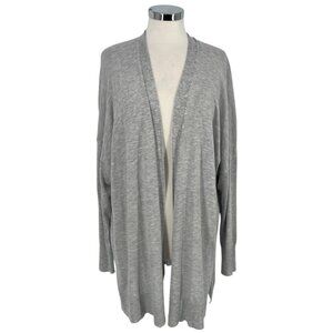 Nine West Open Front Gray Cardigan Sweater Lightweight Knit Size 1X